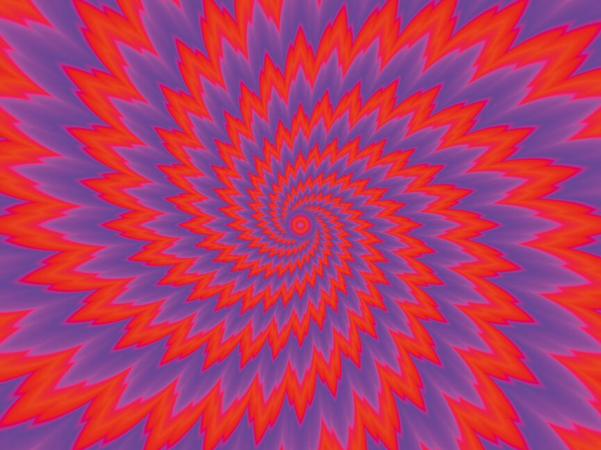 illusione ottica con esplosione di colori